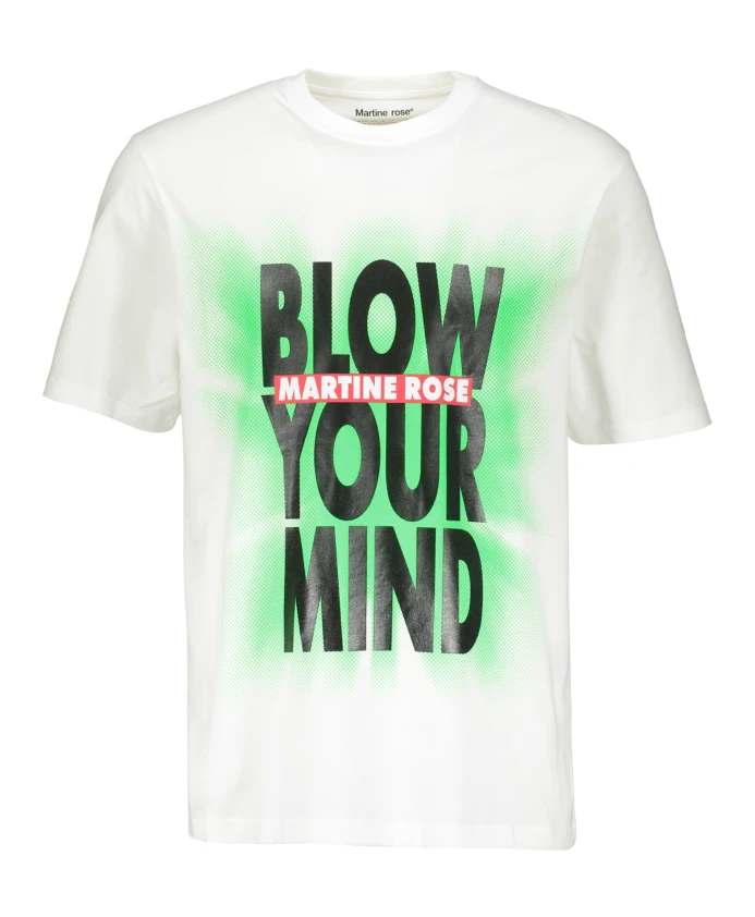 

Хлопковая футболка с ребристым воротником и принтом. Martine Rose, белый