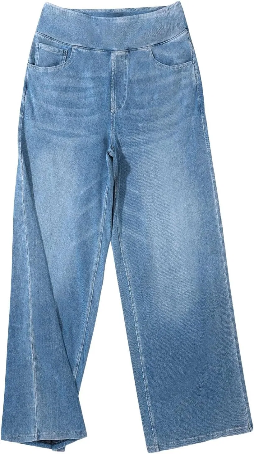 Джинсы свободные, джинсы с завышенной талией, Wide Leg Jeans, светло-голубой — фото 4