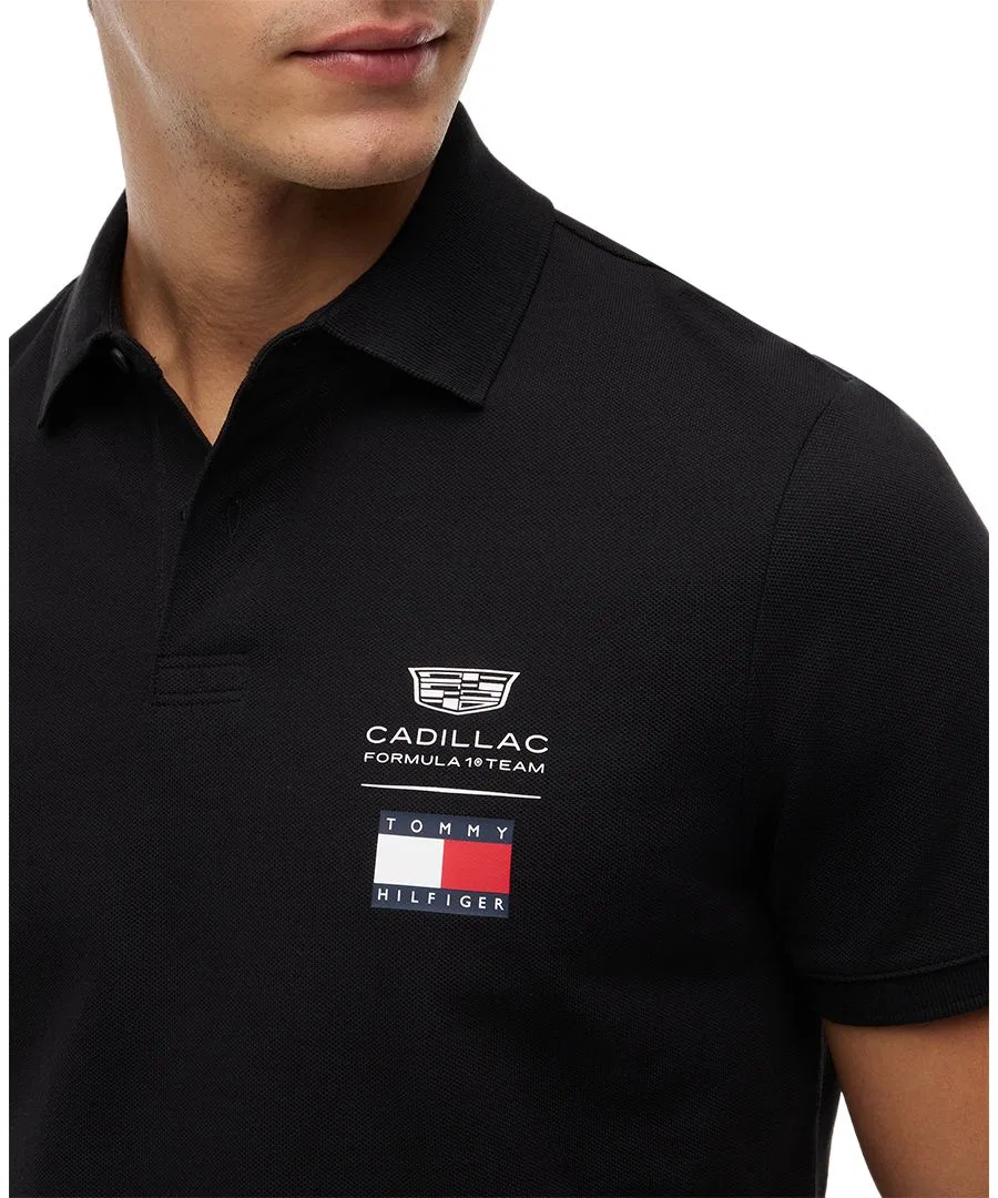 Мужская поло-рубашка с логотипом Cadillac F1 Tommy Hilfiger, черный — фото 3