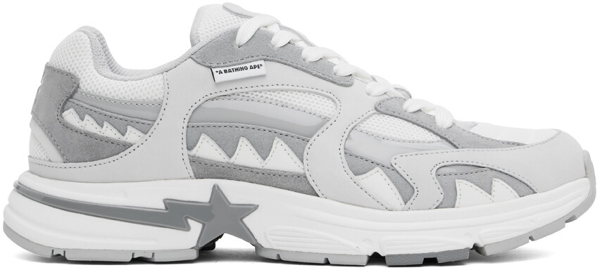 

Серые спортивные кроссовки Runner M2 BAPE, белый
