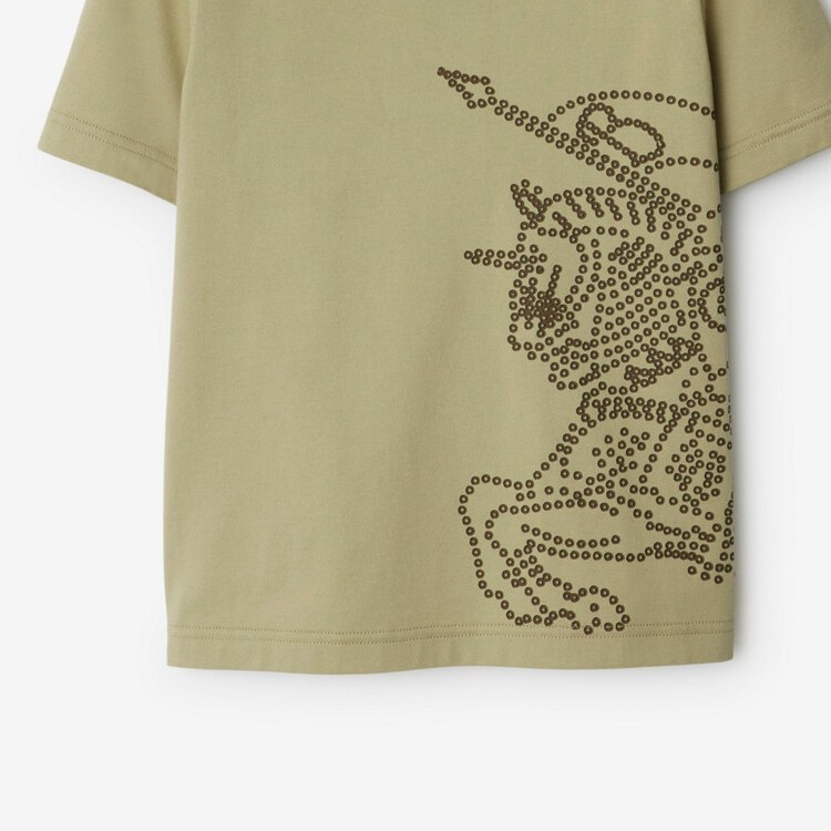 Детская футболка Burberry, цвет Orion rice — фото 4