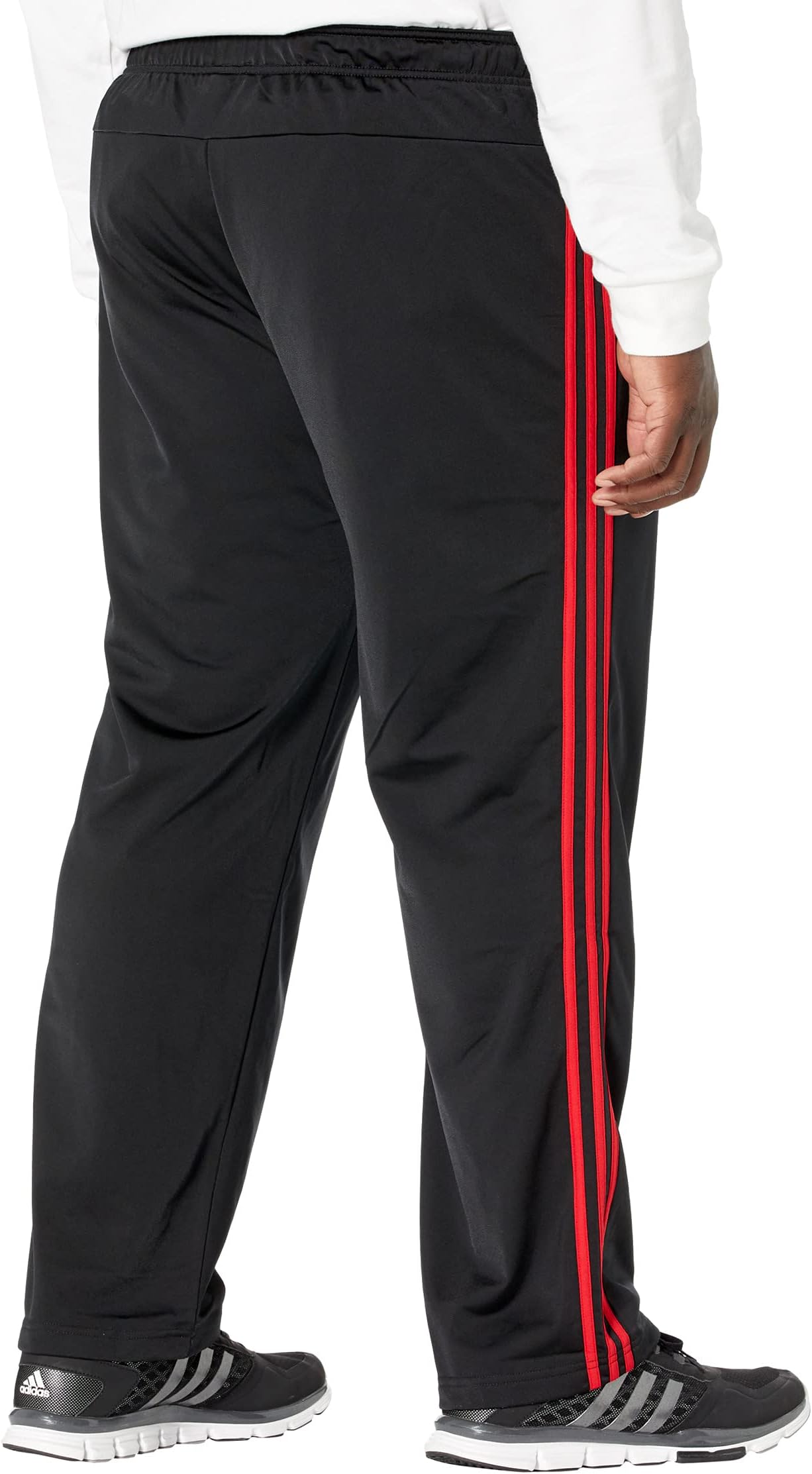 Брюки adidas Essentials 3-Stripes Tricot Open Hem Pants, цвет Black/Scarlet 1 — фото 2