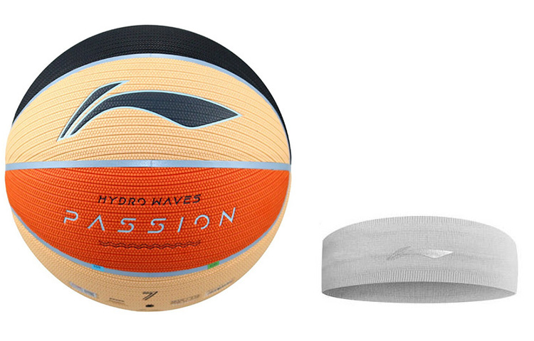 

LINING Баскетбольный мяч Badfive PU черный оранжевый размер 7 тренировочный unisex