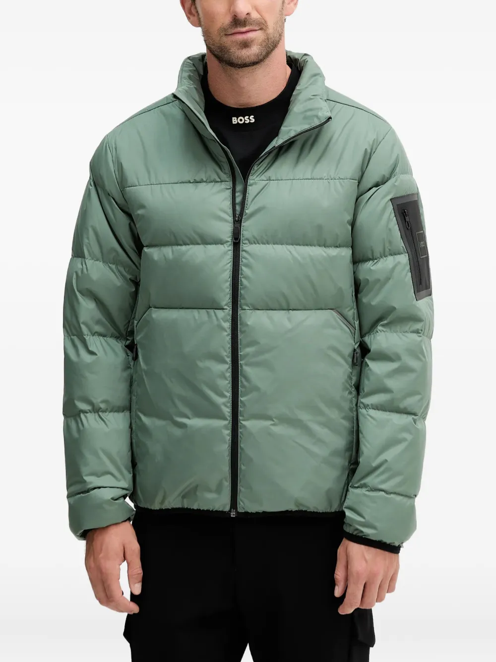 

Пуховик с карманом на молнии Boss, зеленый