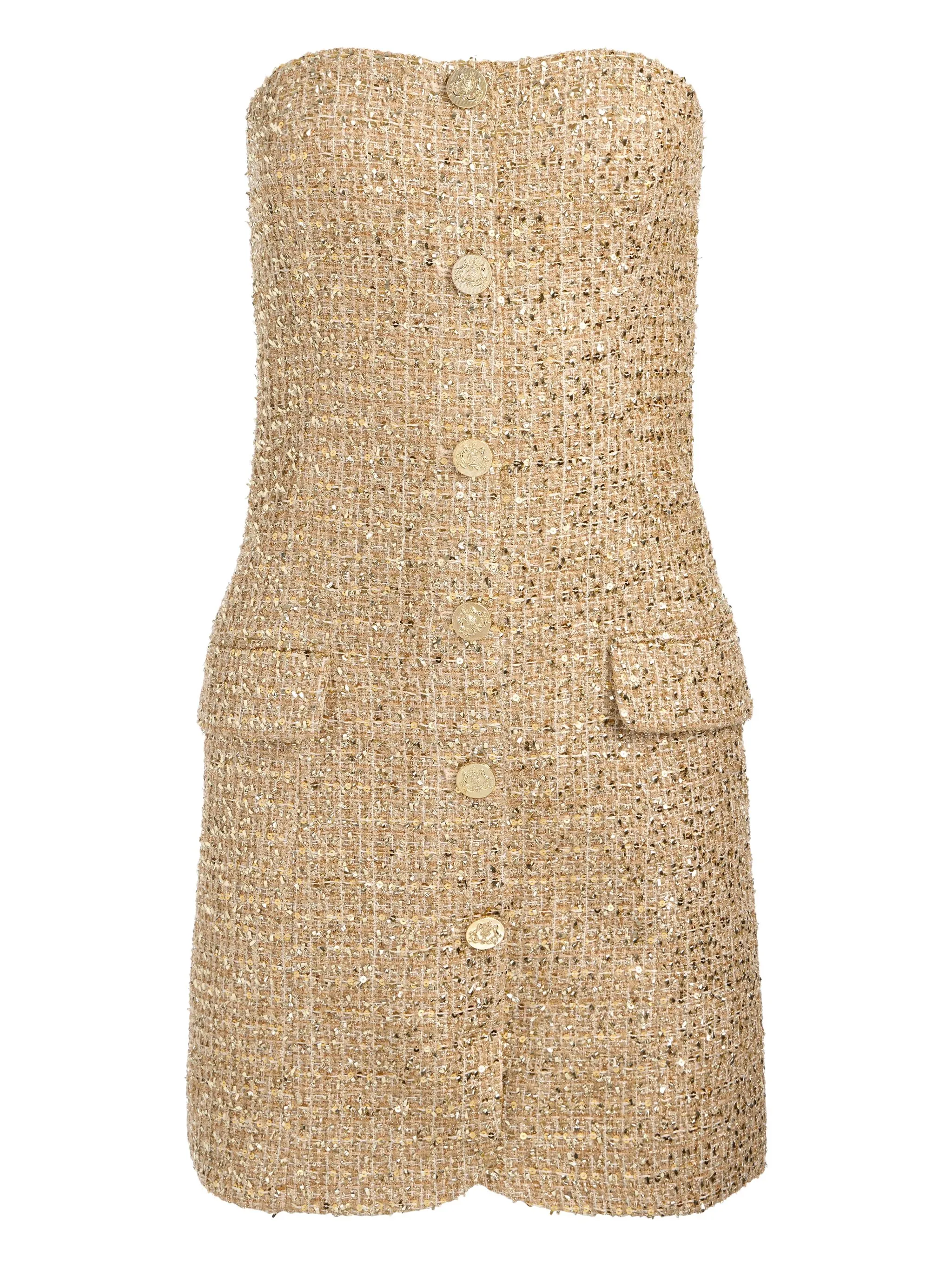 

Платье мини Madison без бретелей Alice + Olivia, бежевый
