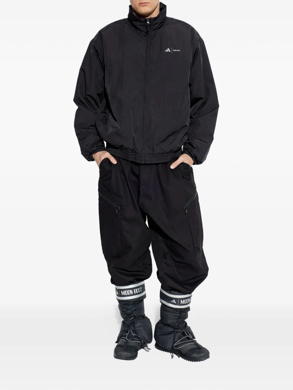 Кардиган на молнии с тремя полосками X Moon Boot Adidas, черный — фото 2