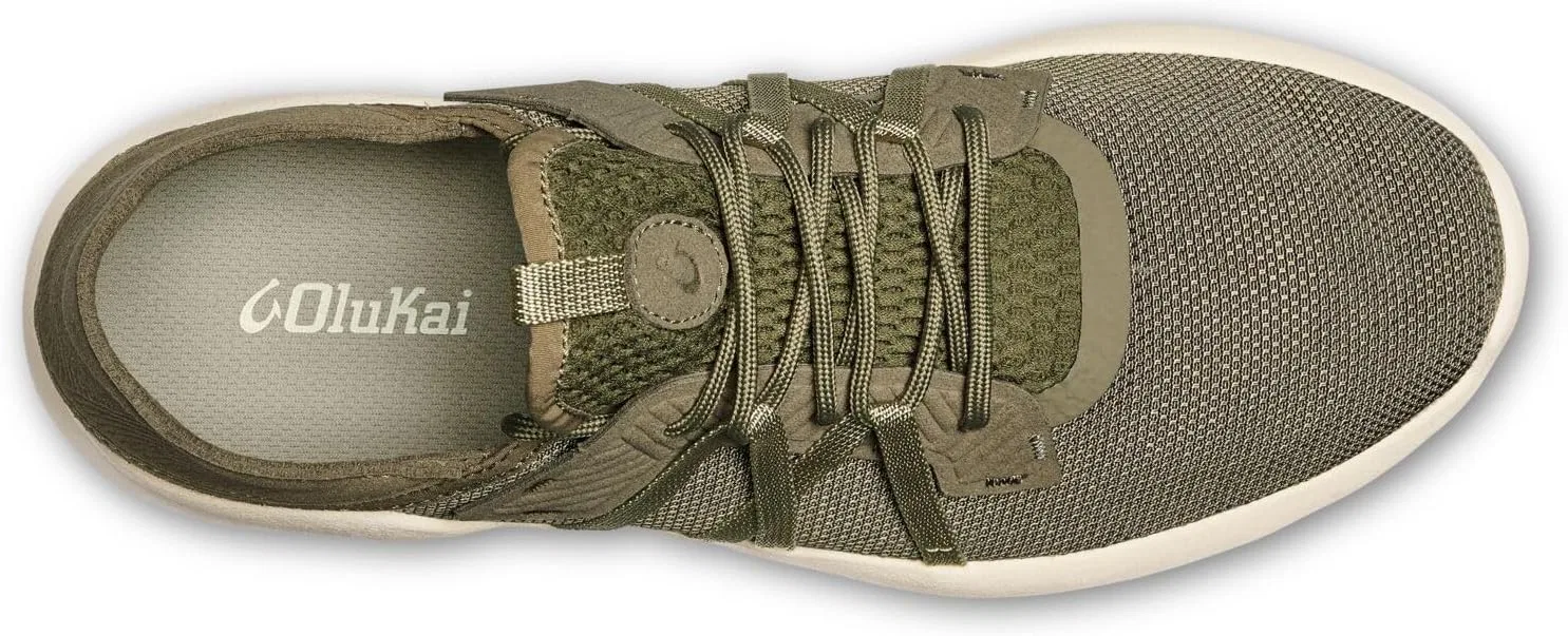 Мужские легкие, дышащие, сетчатые кроссовки OLUKAI Holo Athleisure на низком каблуке с откидной подошвой, обеспечивающие комфорт и поддержку в течение всего дня, Hunter Off White — фото 3