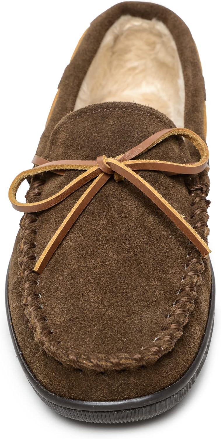 

Мужские тапочки Minnetonka с плюшевой подкладкой и жесткой подошвой, коричневый