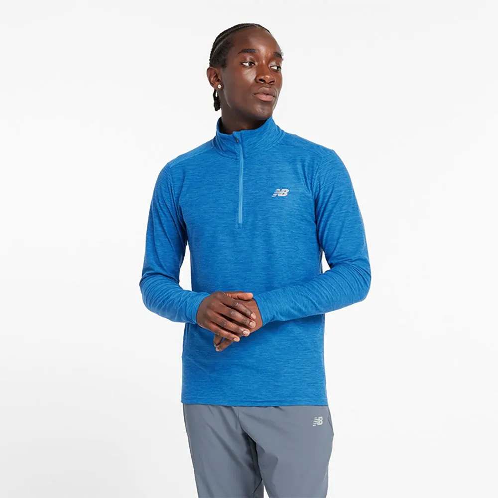 

Футболка New Balance Space Dye half zip long sleeve, синий