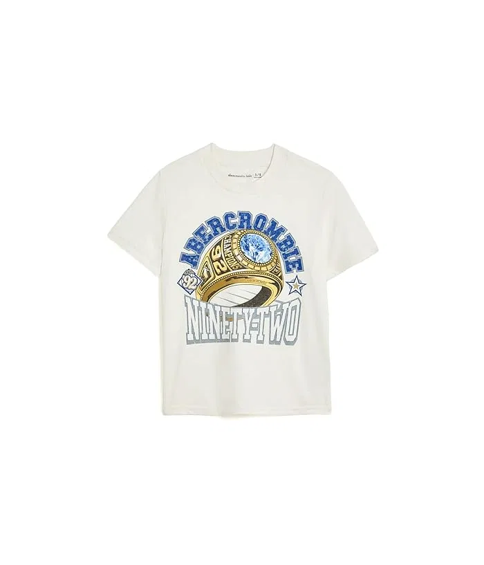 Футболка с принтом чемпионского кольца abercrombie kids, Jet Stream