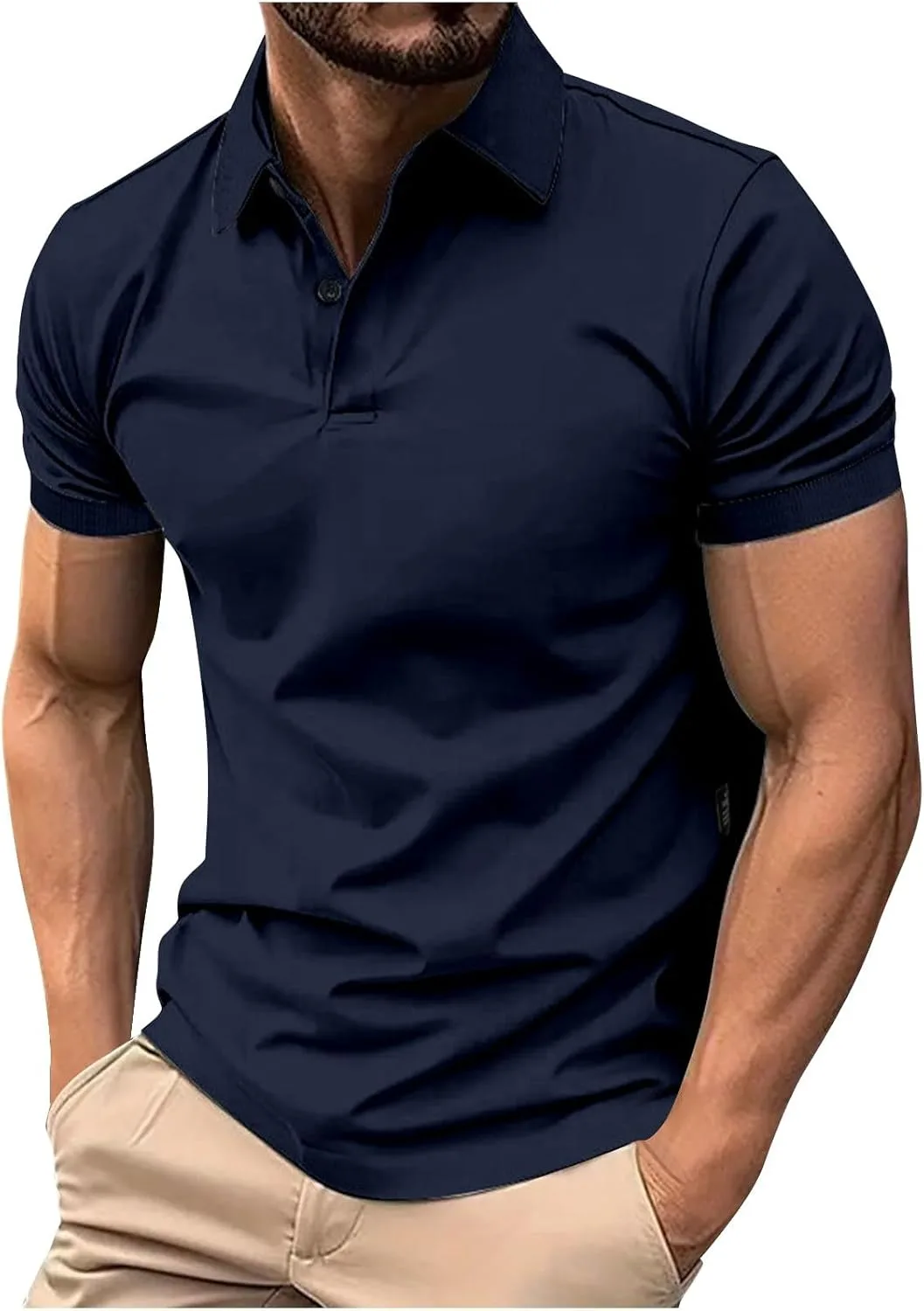 

Мужская классическая поло 2025 с коротким рукавом QUNPIU