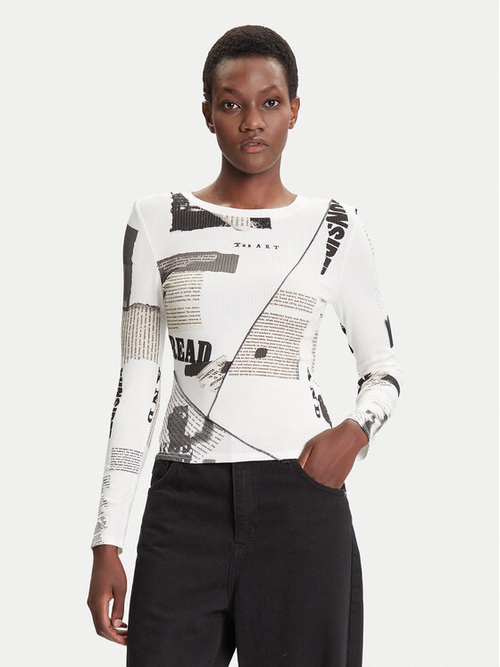 

Блузка regular fit Newspaper 25WWTK25 Desigual, белый