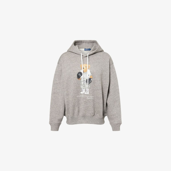 

Боксерский медведь худи из хлопкового джерси Polo Ralph Lauren, цвет dark vintage heather
