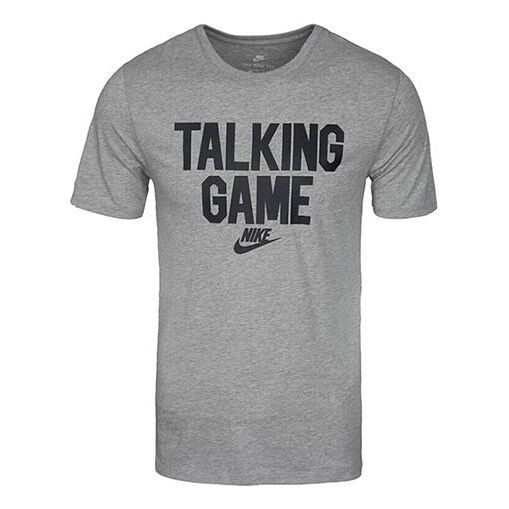 

Футболка Nike Talking Game Sports Round Neck Breathable Short Sleeve Gray, серый