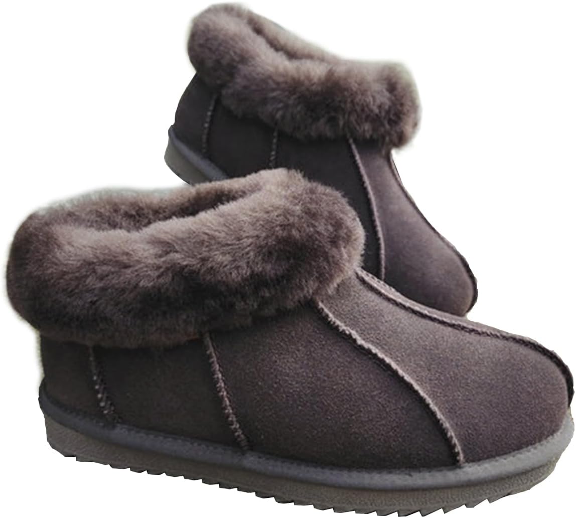 

Домашние тапочки TangDao из натуральной овчины для женщин и мужчин, нескользящие, для дома и улицы, зимние, теплые, шоколадный