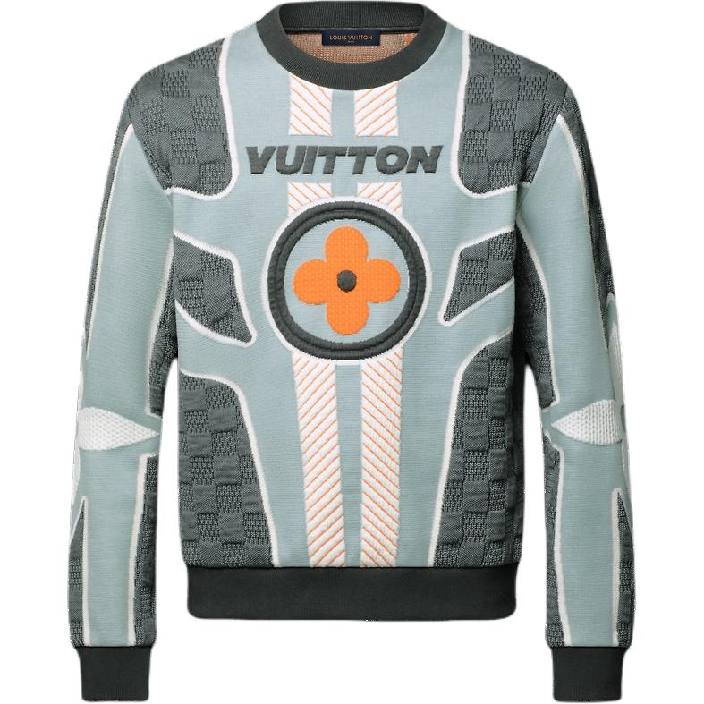 

Свитер из стеганой смесовой хлопковой ткани LOUIS VUITTON, синий