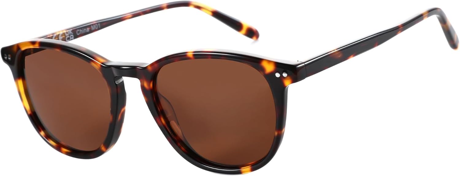 

Женские круглые поляризованные солнцезащитные очки ZENOTTIC: защита UV400, классический ретро-стиль, идеально подходят для вождения, рыбалки, гольфа и в качестве модной одежды, Brown