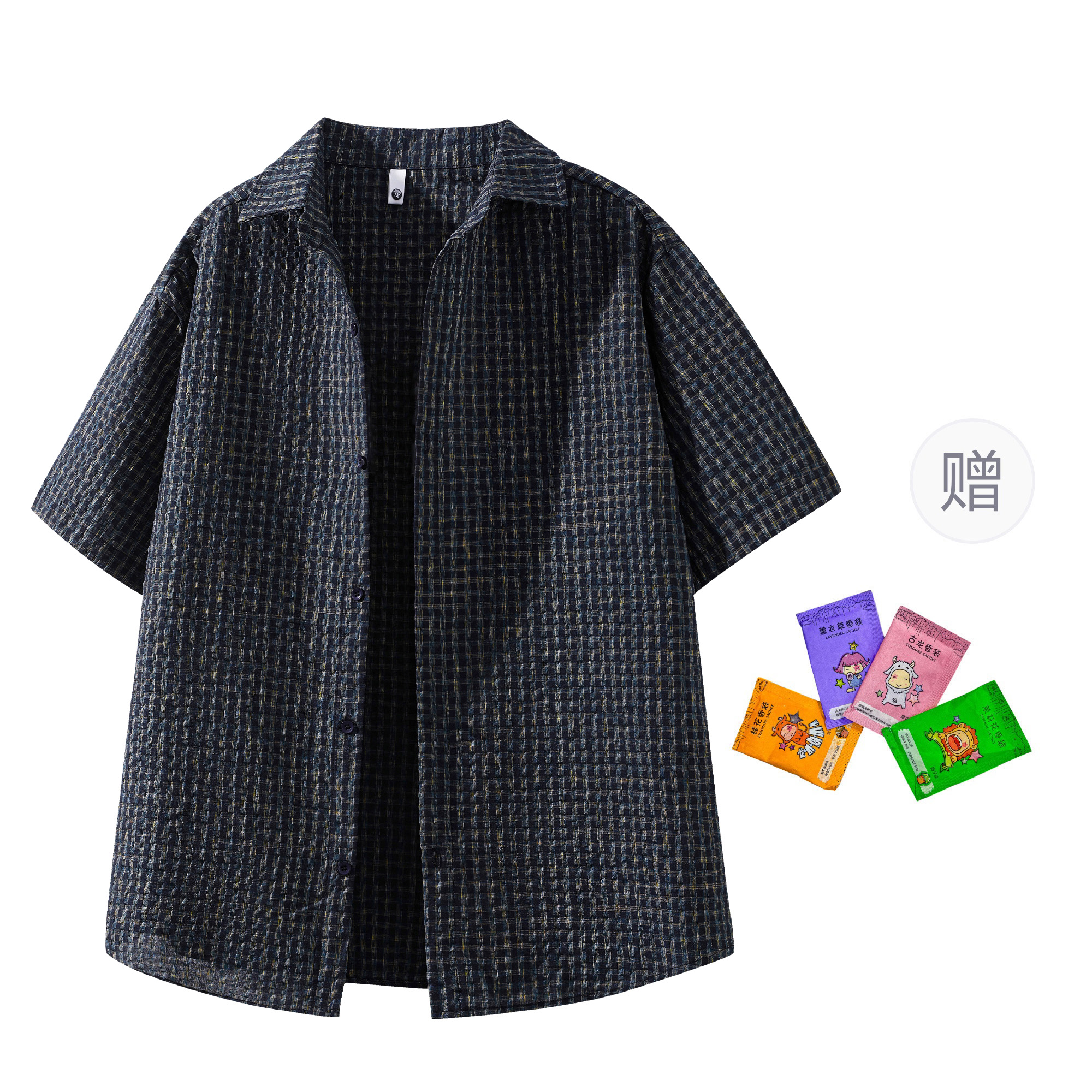 

Рубашка Unisex Lapel Thin Shirt X1617, синий (complimentary fragrance)