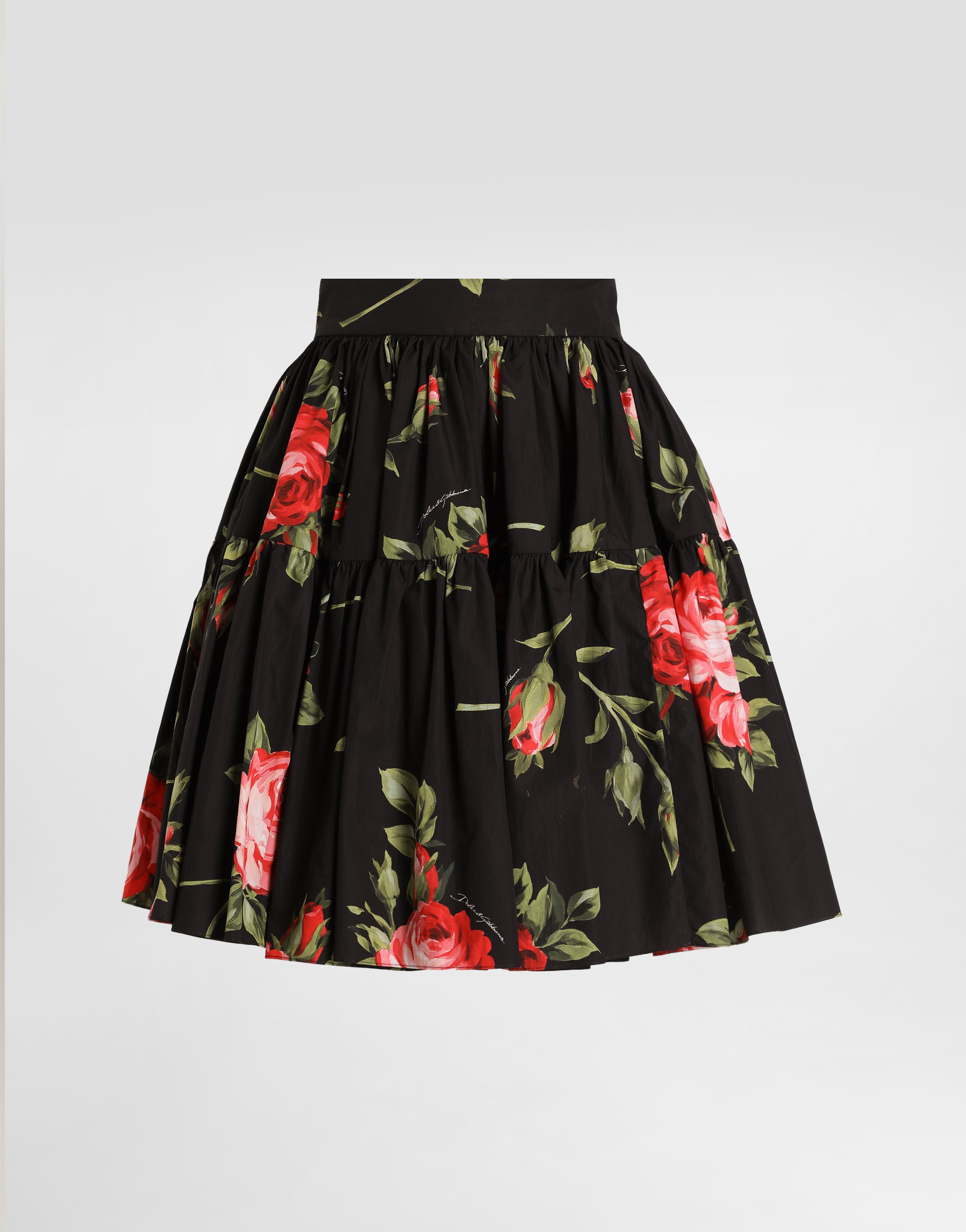 Мини-юбка с принтом в виде букета роз Dolce & Gabbana, мультиколор
