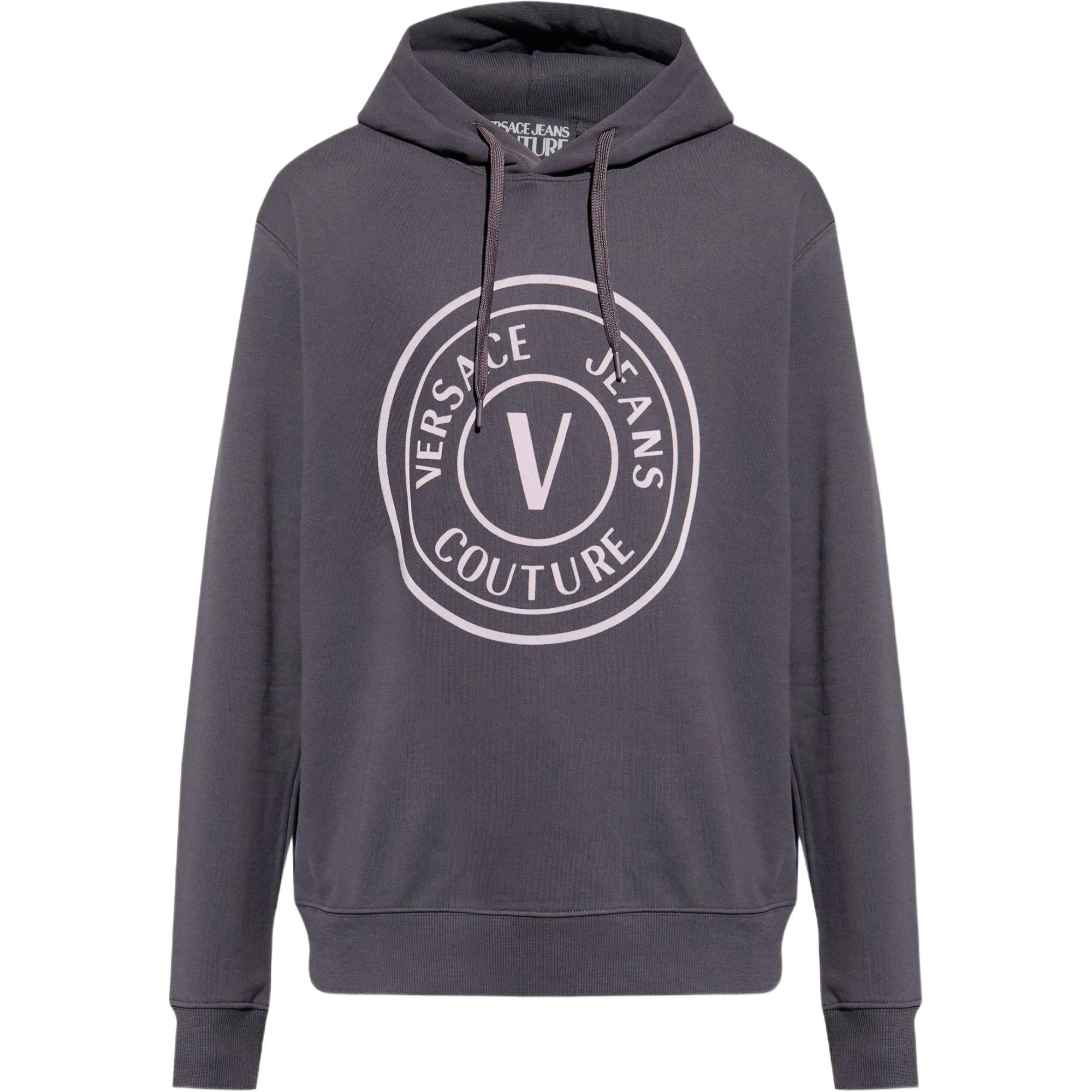 

Худи с капюшоном и завязками, с принтом логотипа Versace Jeans Couture, charcoal серый