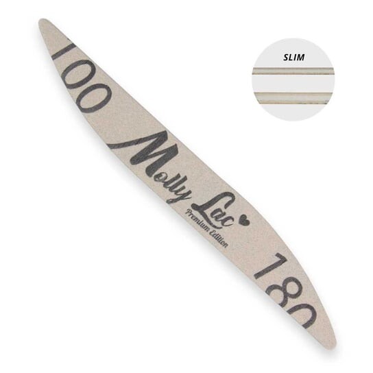 

Пилочка для ногтей, безопасная упаковка, эллипс лодочной волны, 100/180, тонкая MollyLac, Molly Lac