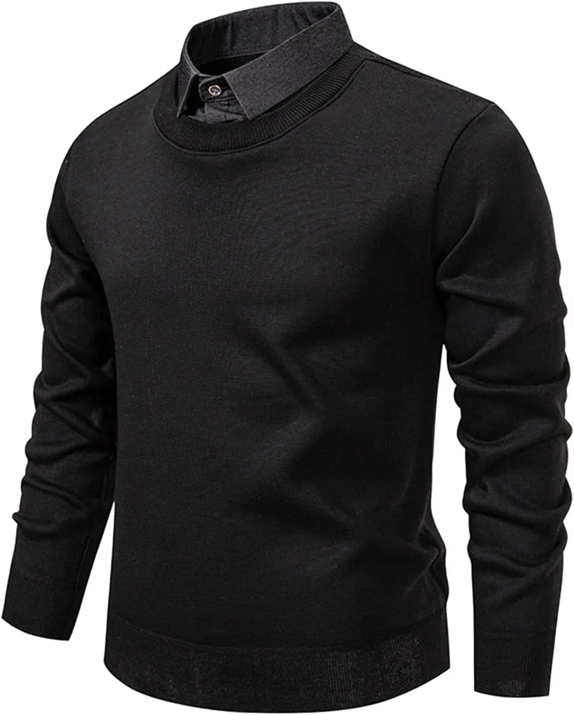 

Мужской стильный свитер-пуловер с длинным рукавом