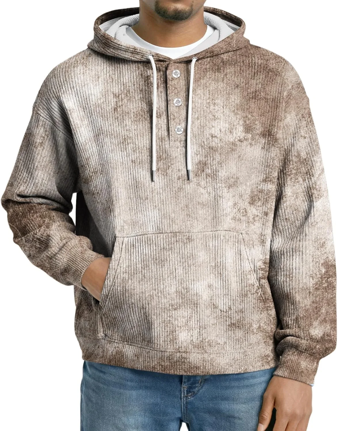 

Мужской худи с длинным рукавом, принт, с карманами