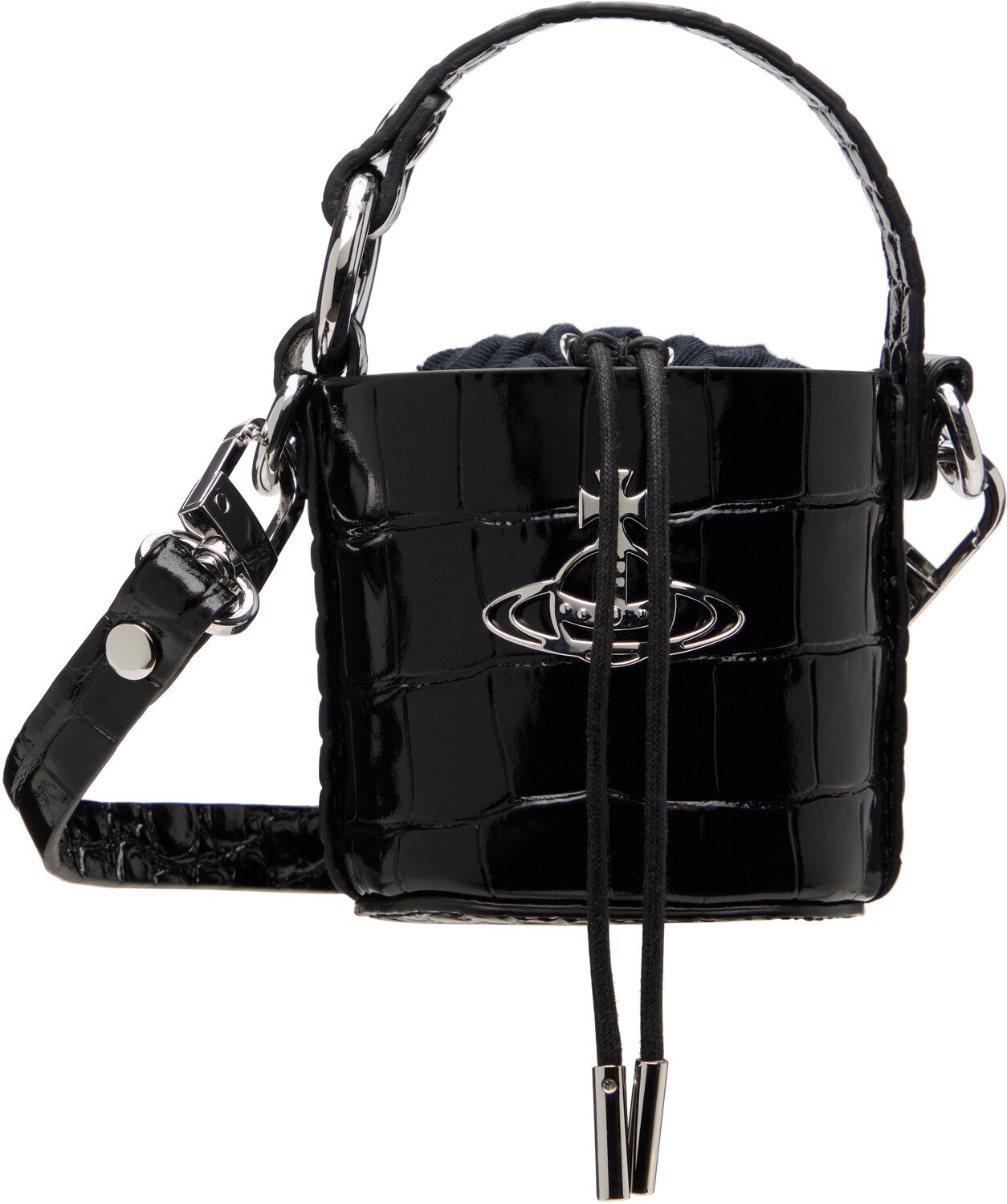 

Мини-сумочка из тисненой кожи крокодила с маргаритками Vivienne Westwood