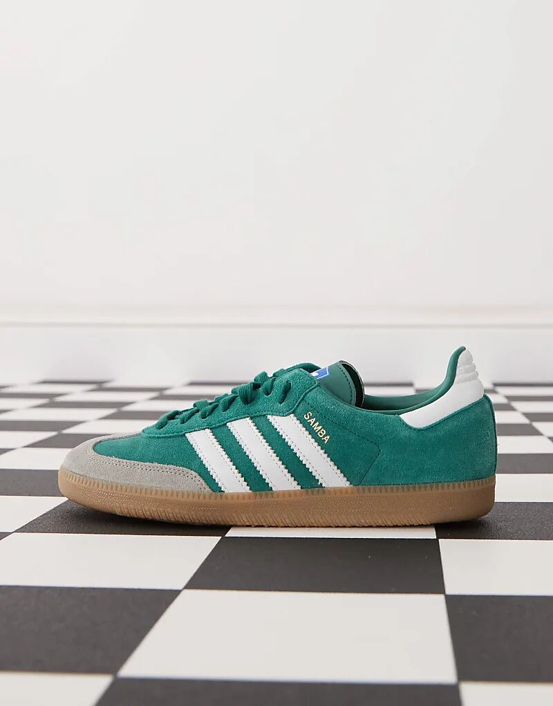 Кроссовки Samba OG зеленого и белого цвета adidas Originals — фото 2