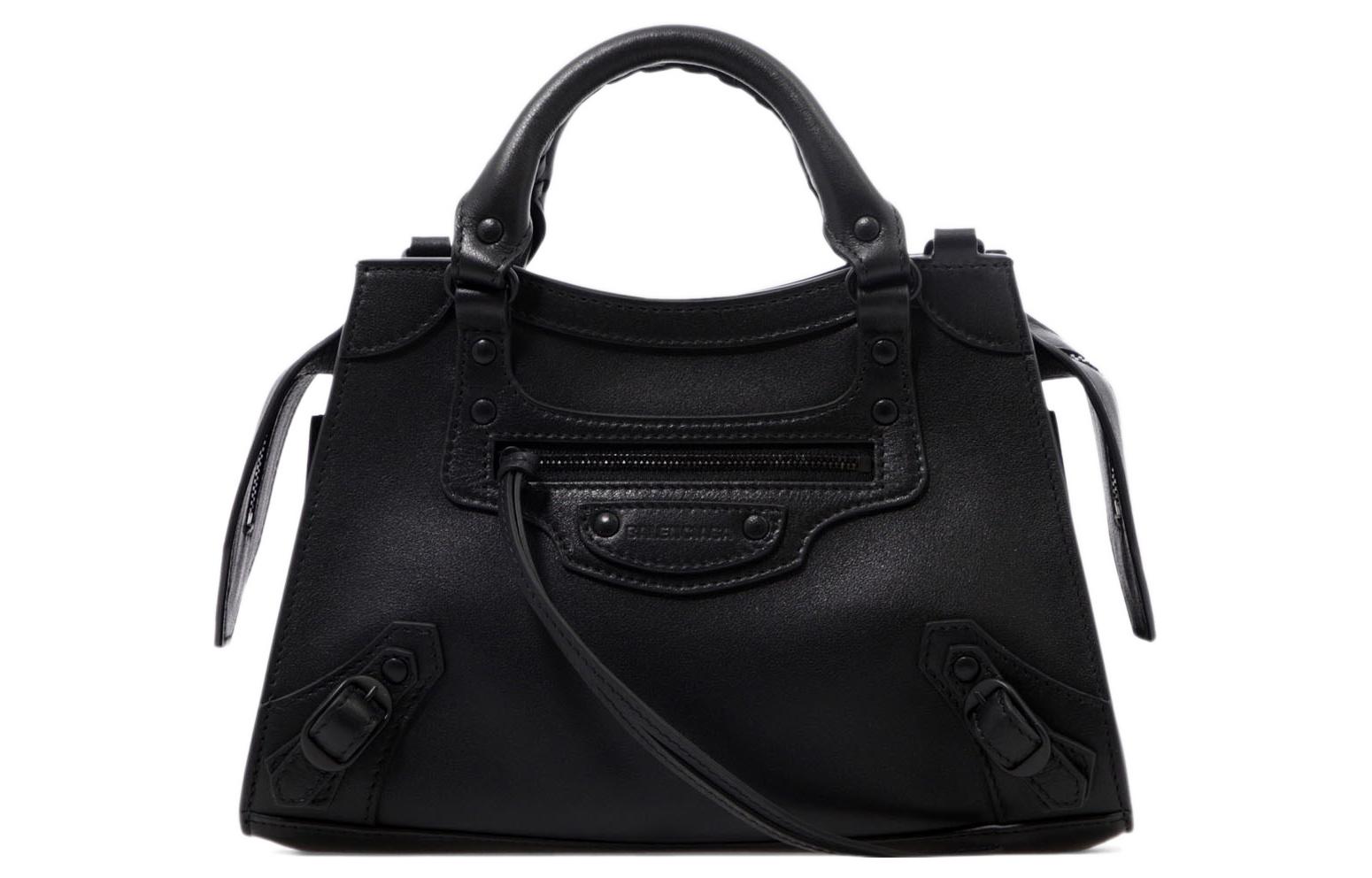 

Balenciaga Кожаная байкерская сумка neo classic, женская сумка через плечо, кроссбоди, черная