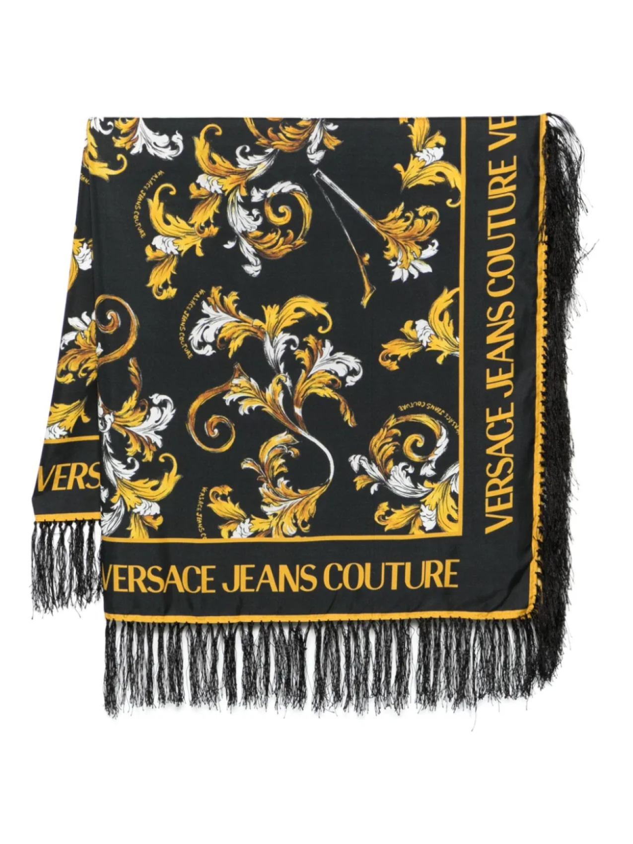 

Versace Jeans Couture шарф с бахромой, черный