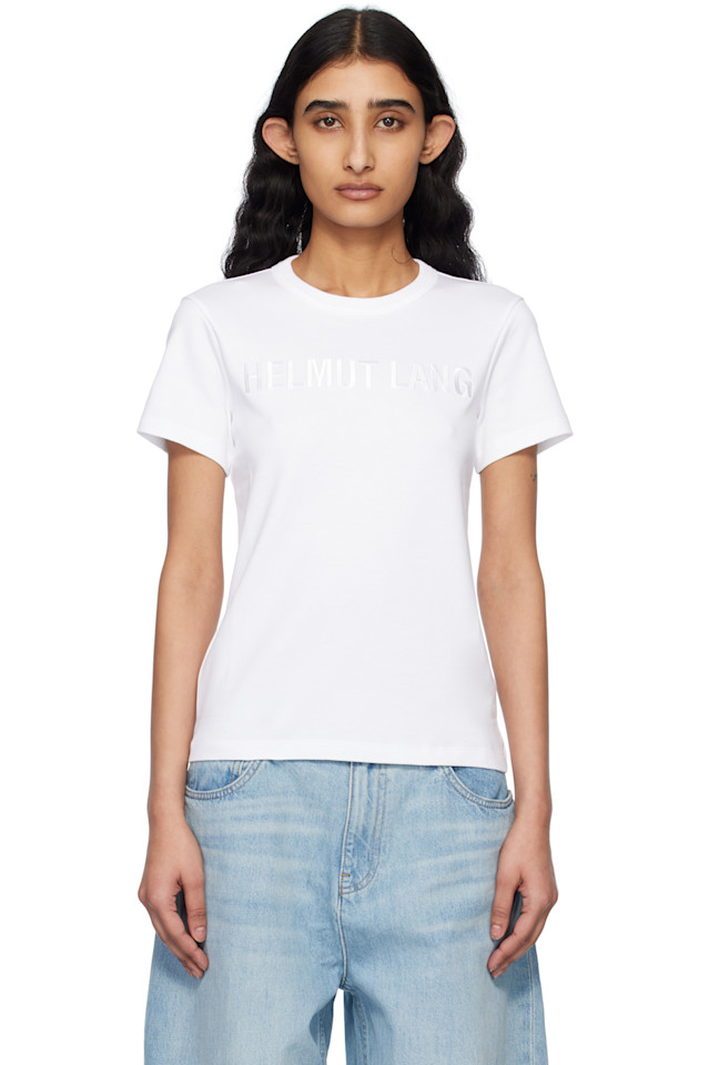 

Футболка с тонким логотипом Helmut Lang, белый
