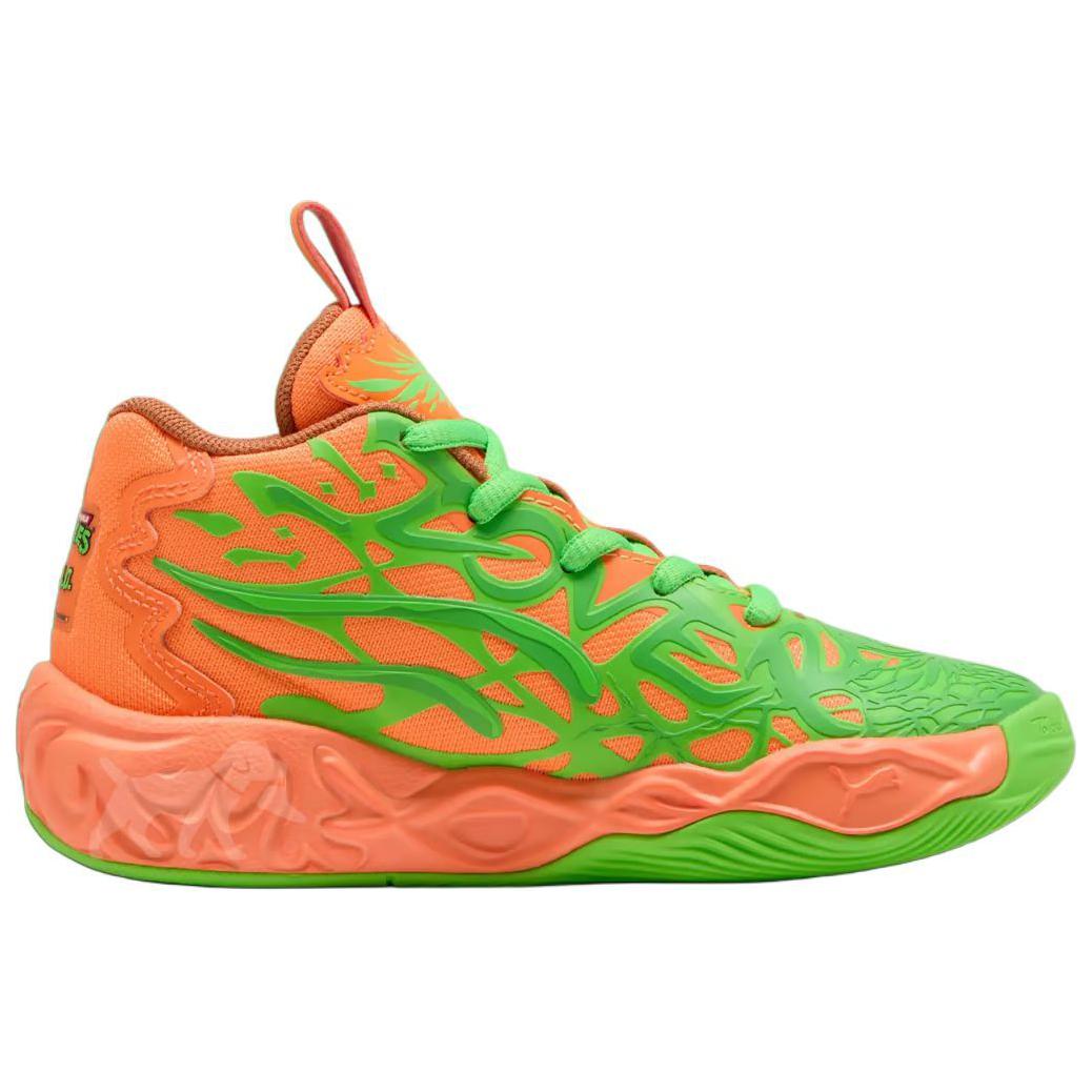 LaMelo Ball MB.04 Teenage Mutant Ninja Turtles Leonardo & Michelangelo PUMA, зеленый оранжевый синий — фото 4