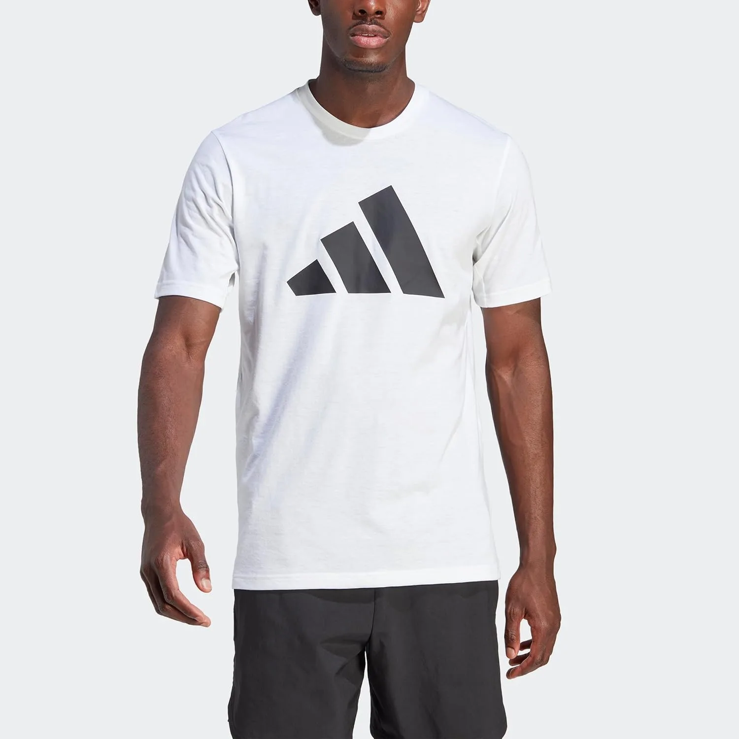 Футболка для тренировок Adidas Mens Train Essentials Feelready Logo, белый/черный — фото 4