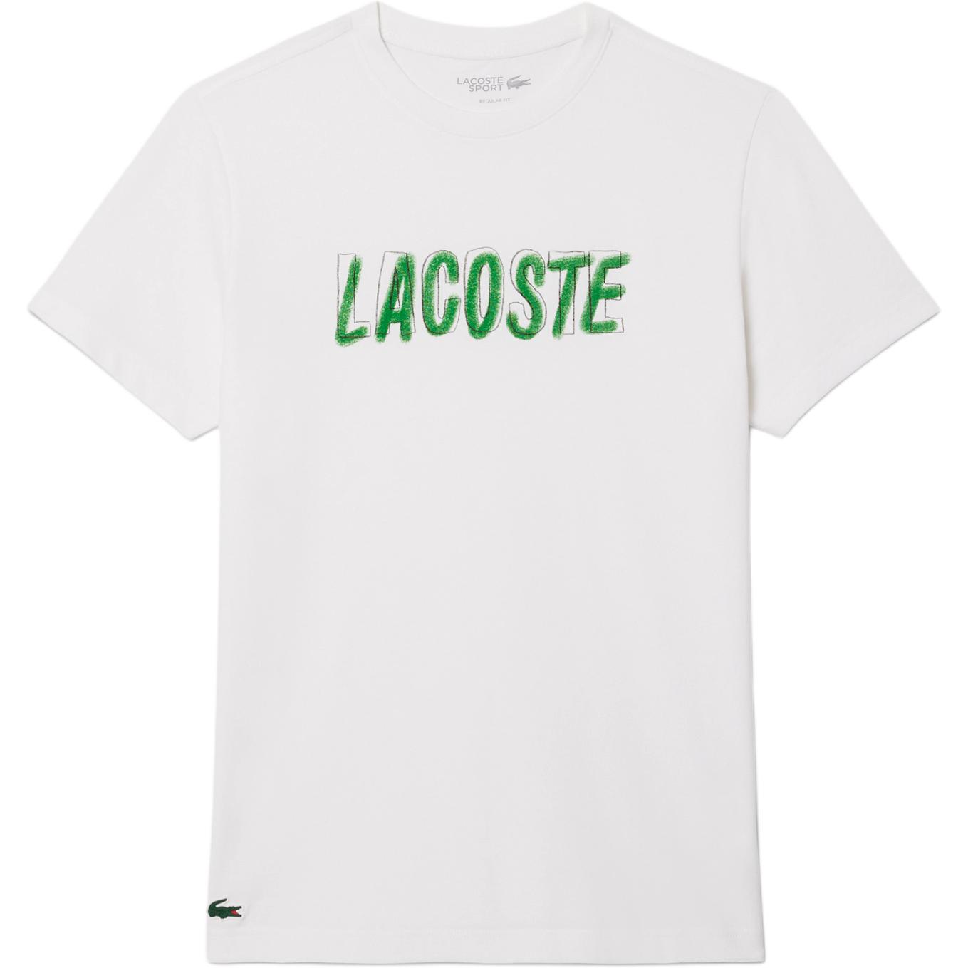 Ультрасухая футболка с принтом LACOSTE, белый