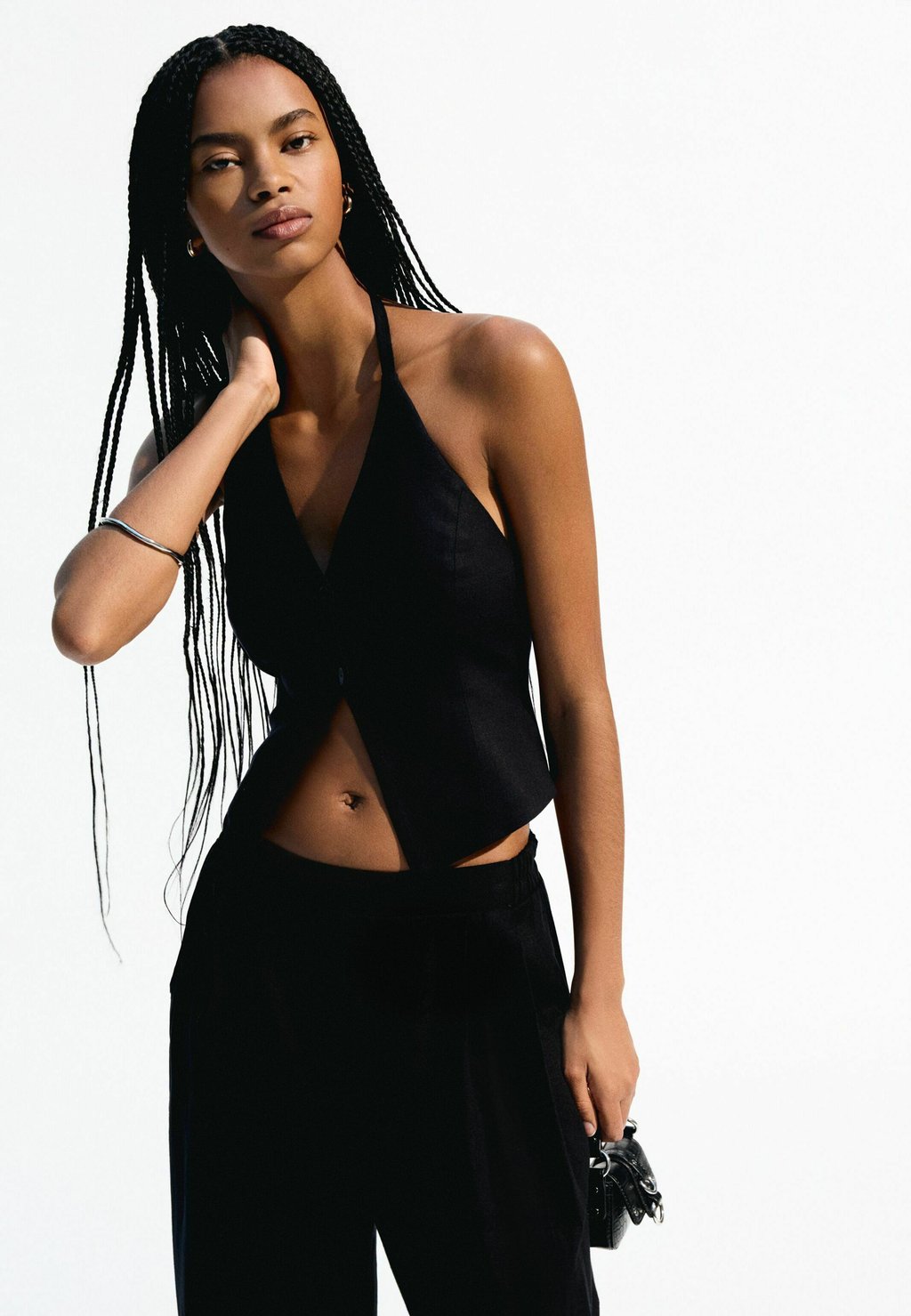 

Жилет BUTTONED Bershka, черный