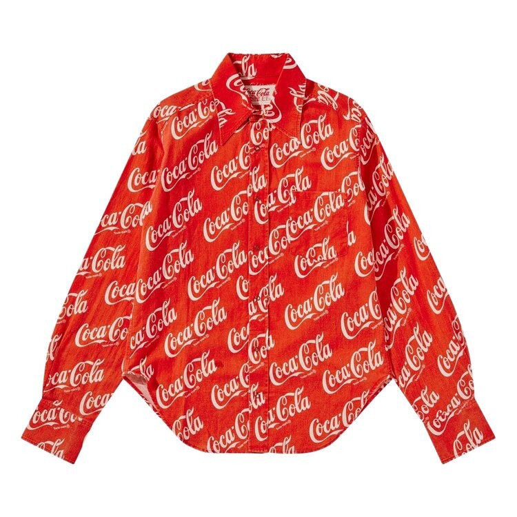 

Рубашка ERL Woven Printed Button Up Shirt, красный