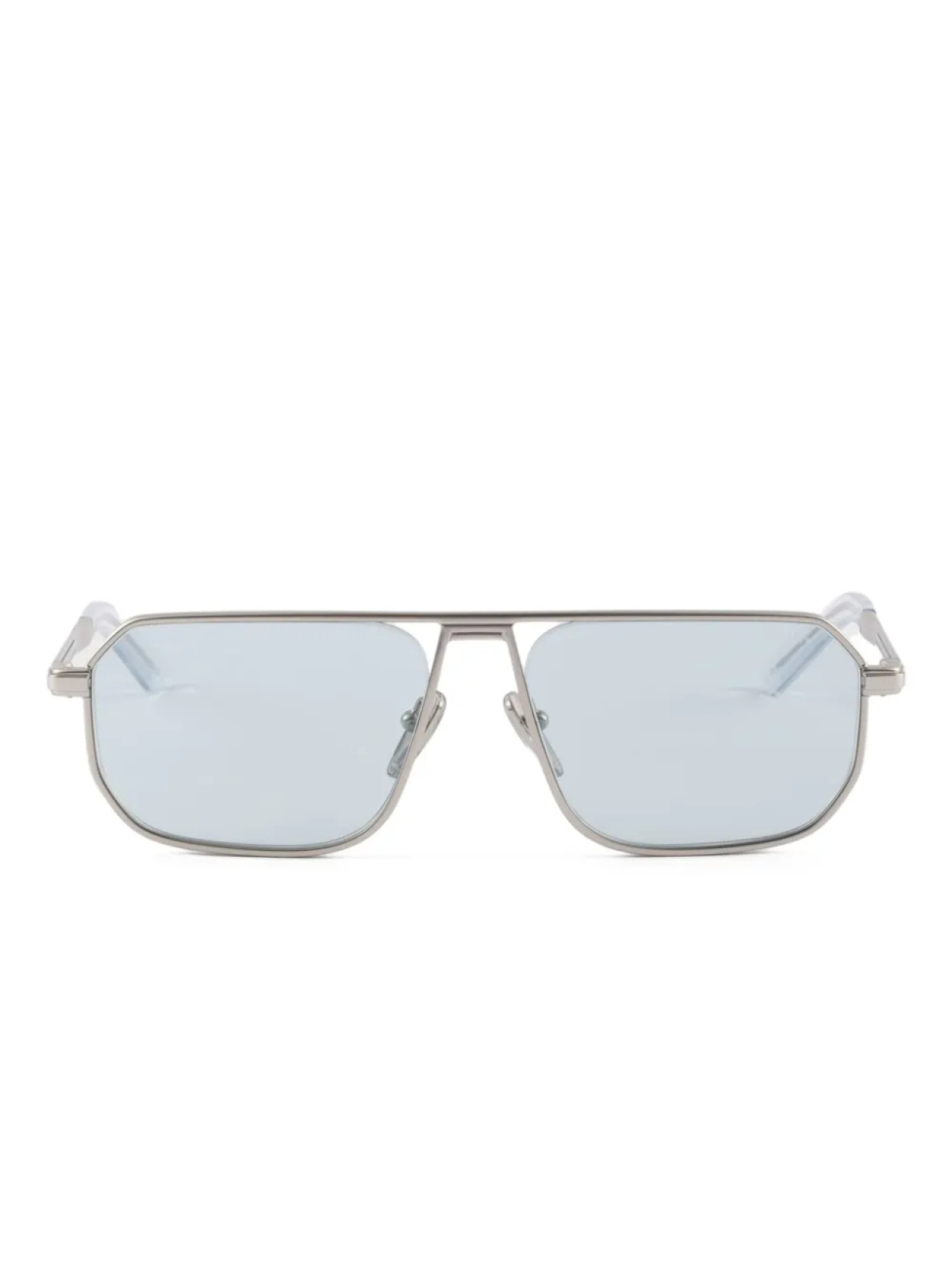 

Prada Eyewear солнцезащитные очки в прямоугольной оправе, серебряный