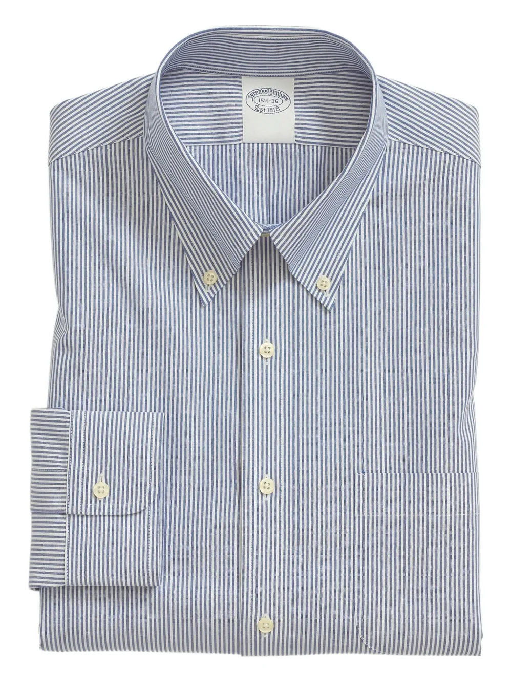 

Оксфордская рубашка в полоску Brooks Brothers, синий