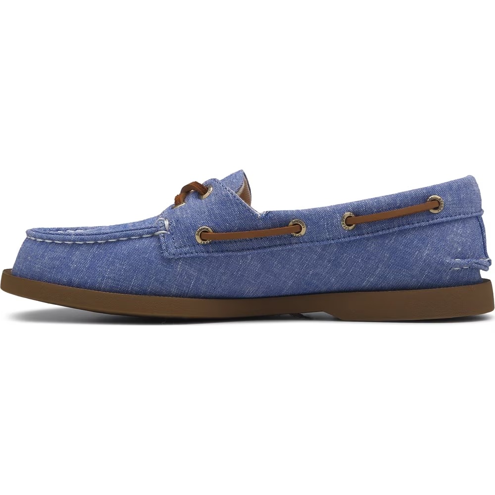 Оригинальные легкие ботинки для лодки на 2 глазка Sperry, french blue chambray — фото 3