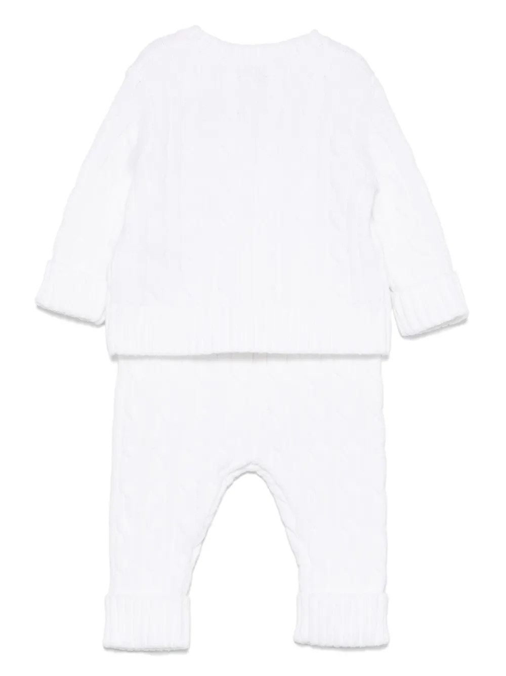 Комплект из топа и брюк фактурной вязки POLO RALPH LAUREN KIDS, белый — фото 2