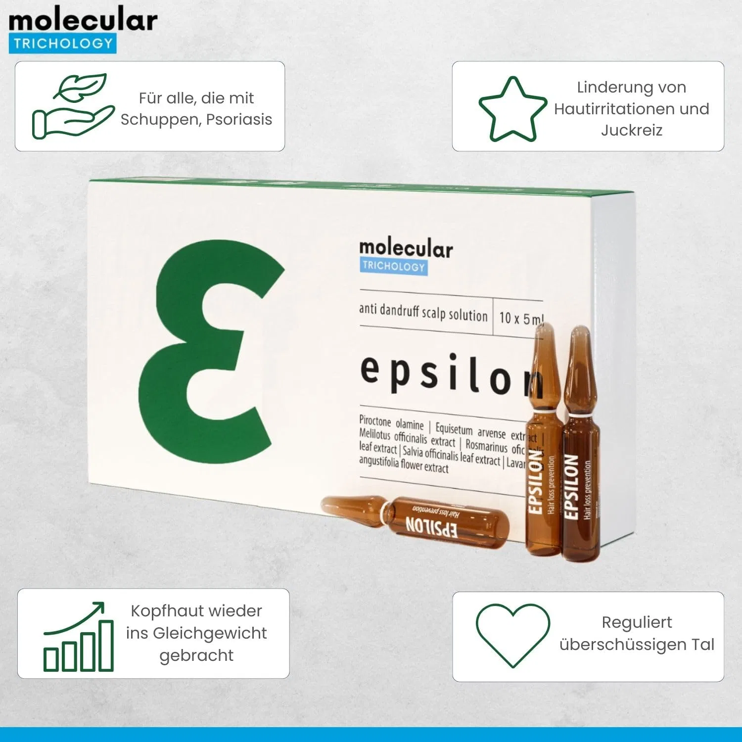 Сыворотка для волос в ампулах «Hair Serum» от Epsilon, 10 × 5 мл Molecular Trichology — фото 3