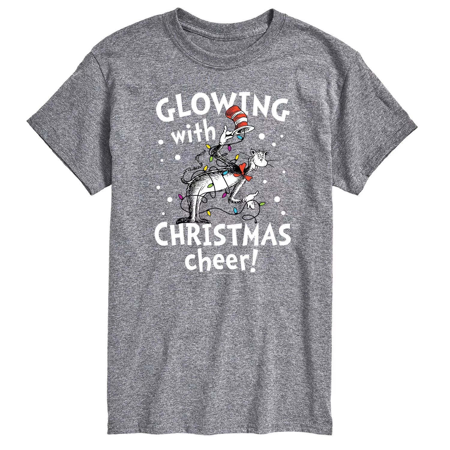 

Мужская светящаяся рождественская футболка Dr. Seuss Cheer Licensed Character