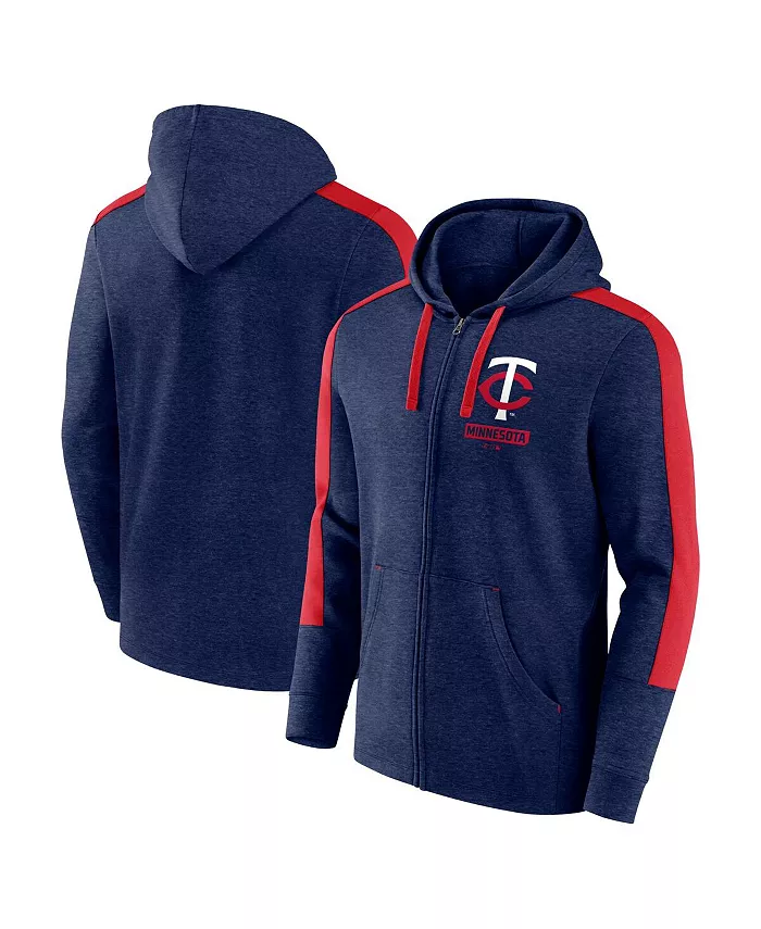 

Мужская худи на молнии Minnesota Twins Gains Fleece цвета верескового темно-синего Fanatics