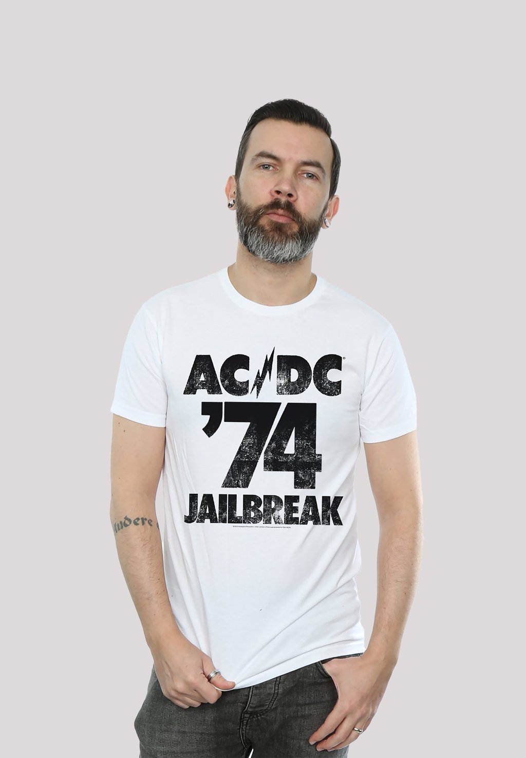 

Футболка с принтом ACDC JAILBREAK PREMIUM ROCK MUSIK BAND FAN MERCH FÜR F4NT4STIC, белый