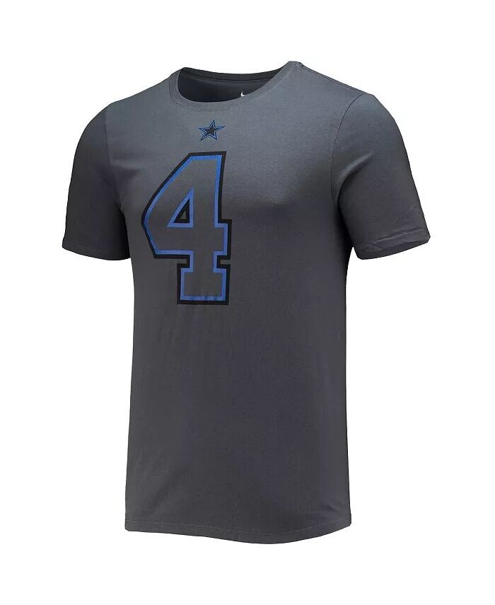 Мужская черная футболка с именем и номером игрока Dak Prescott Dallas Cowboys Nike — фото 3