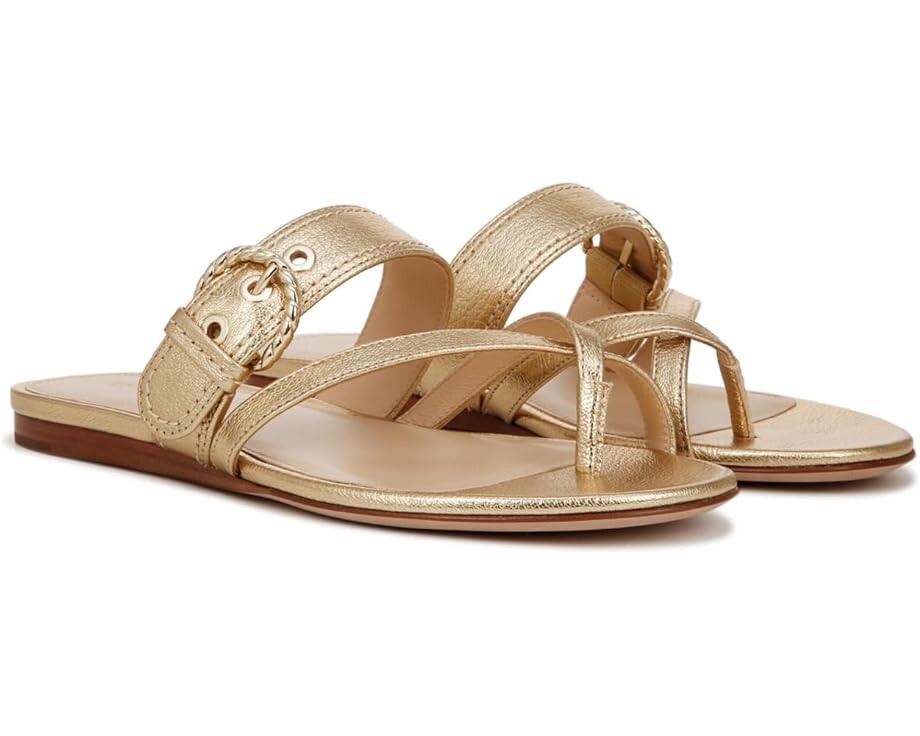 Сандалии Veronica Beard Salva-3 Slides, цвет Gold Leather