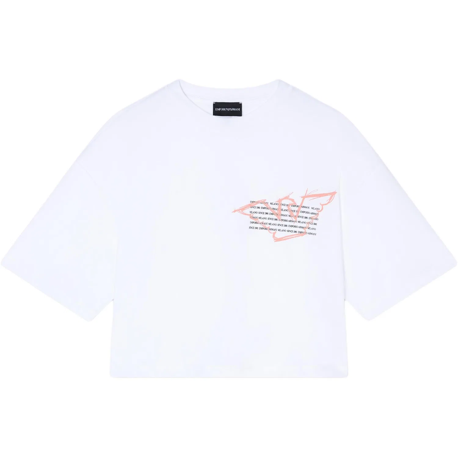 Укороченная футболка EMPORIO ARMANI, White