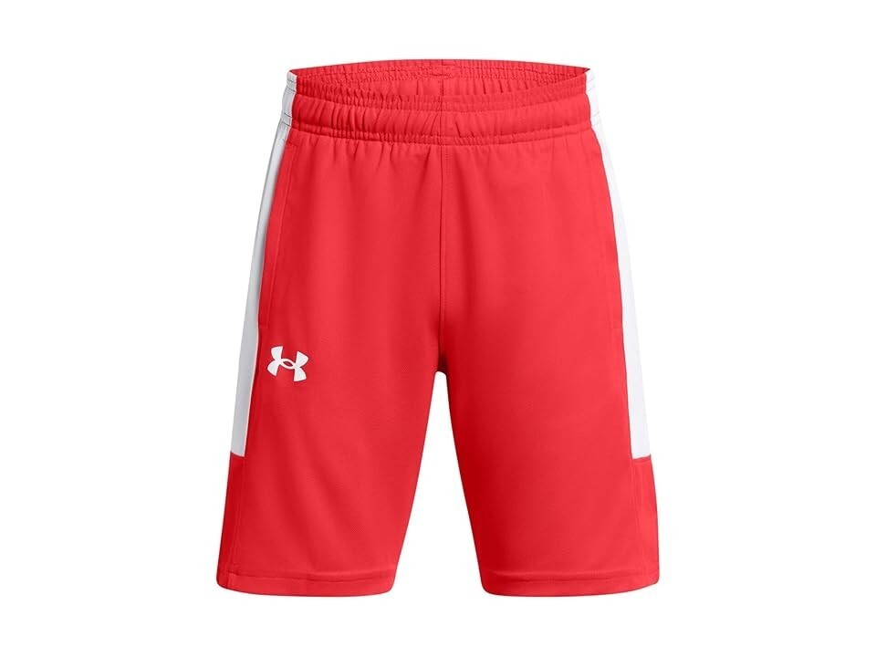 Детские шорты Under Armour Baseline, красные, с эластичным поясом, прямого кроя, спортивные, SRT286 — фото 3