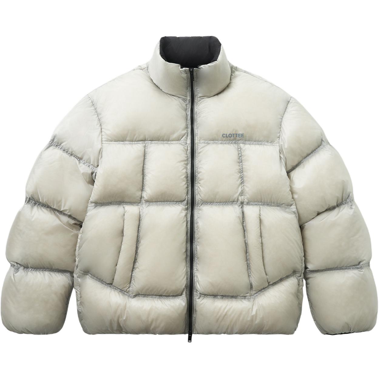 

Clot Пуховая куртка унисекс, белая, с воротником-стойкой, средней жесткости